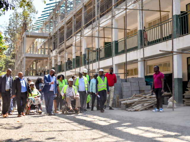 Tim Wanyonyi, NG-CDF Committee Inspect State of the Art 20 Classroom JSS Block in Westlands