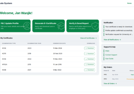 KNEC e-certificate download