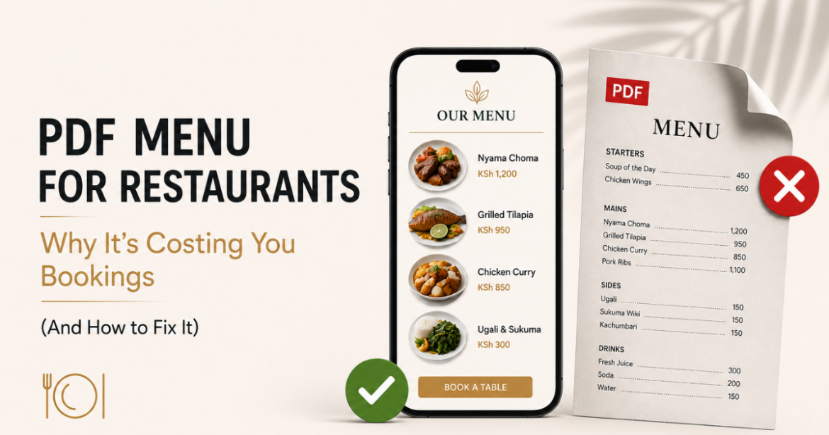 PDF menu for restaurants vs digital menu on mobile and why outdated menus cost bookings